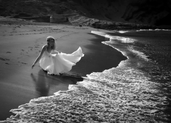beautiful bride at the beach