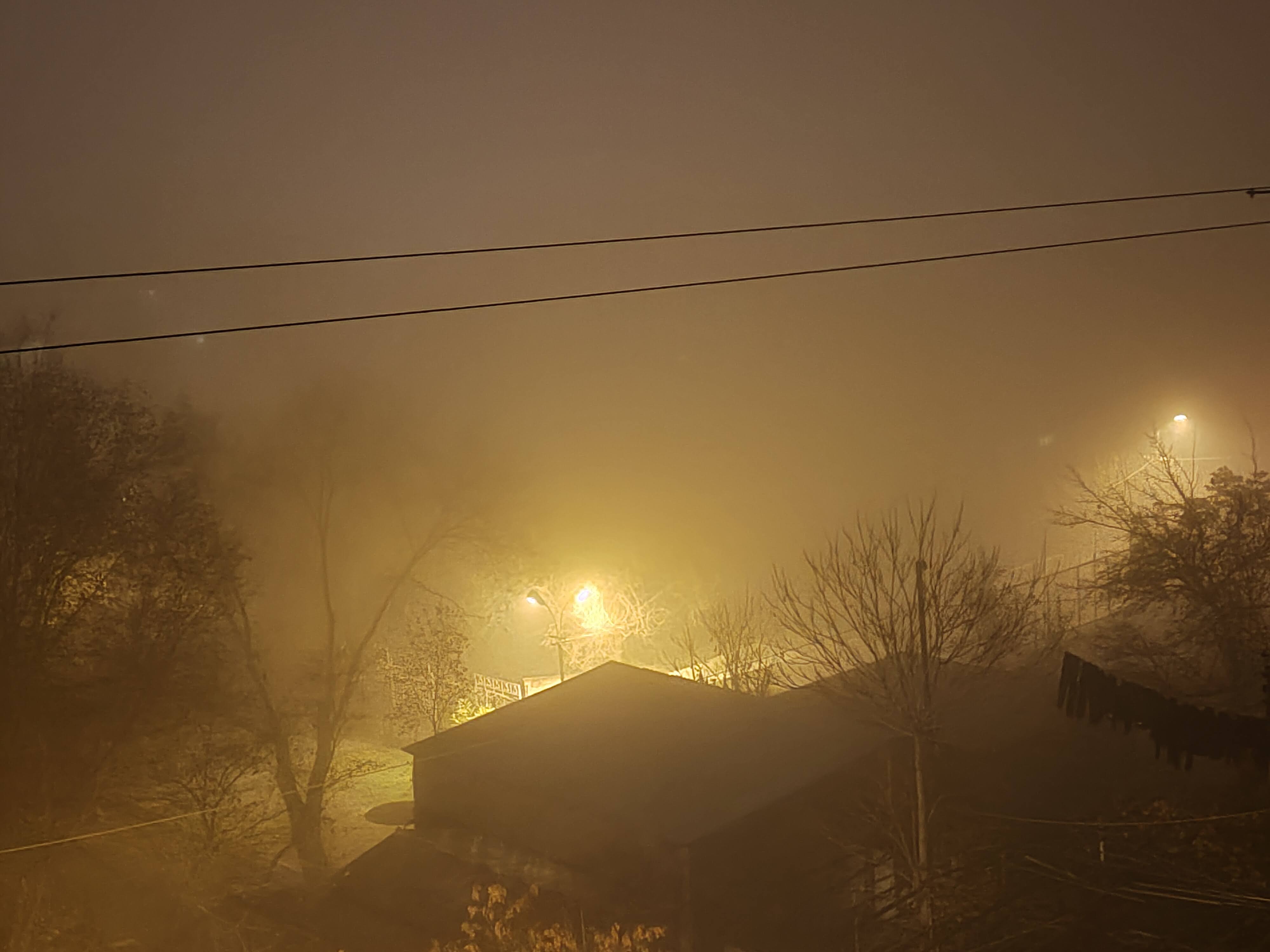 Foggy night in Yerevan, Armenia