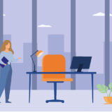 Office workspace concept illustration by Maya Minasyan