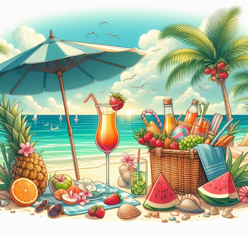 Illustration of the beach vibes and relax