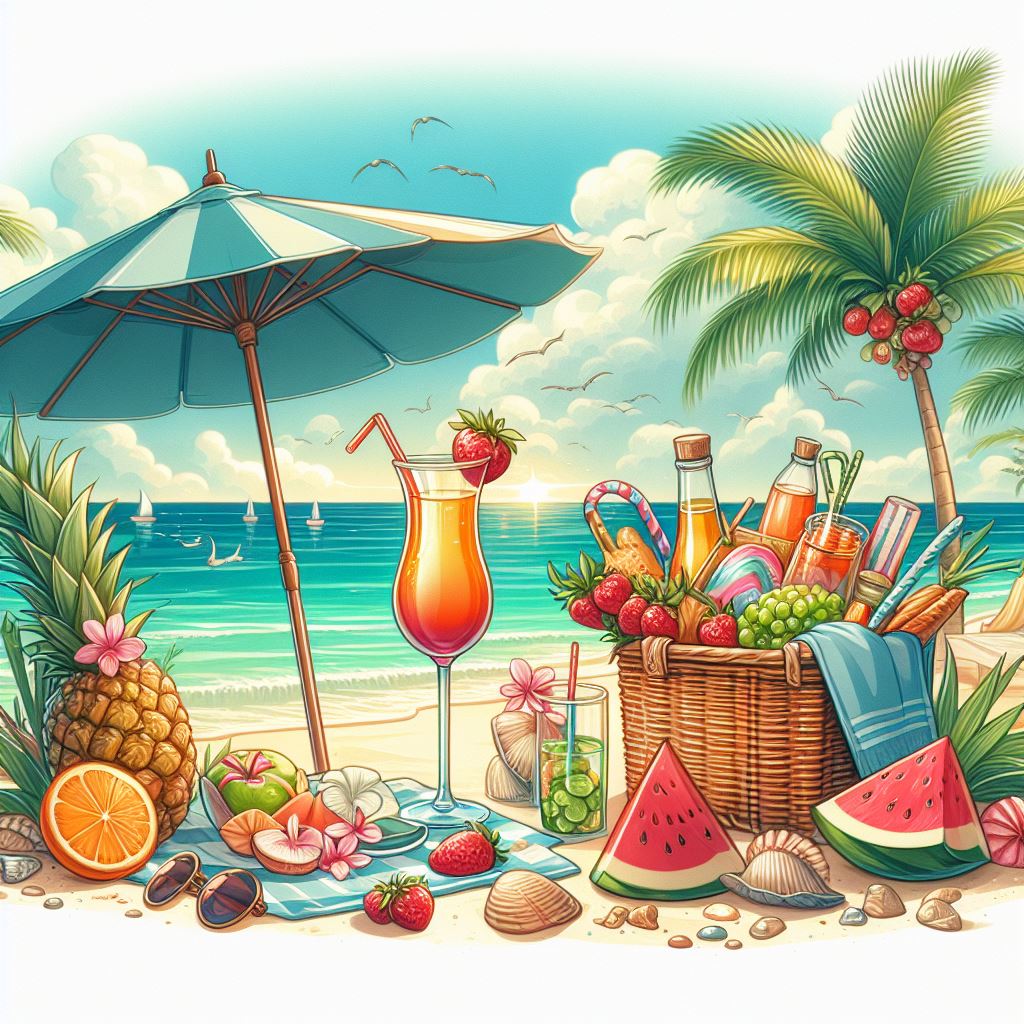 Illustration of the beach vibes and relax